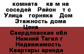 комната 18 кв м на соседей › Район ­ т/с › Улица ­ горняка › Дом ­ 10 › Этажность дома ­ 5 › Цена ­ 4 000 - Свердловская обл., Нижний Тагил г. Недвижимость » Квартиры аренда   . Свердловская обл.,Нижний Тагил г.